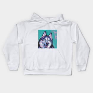 Siberian Husky Bright colorful pop dog art Kids Hoodie